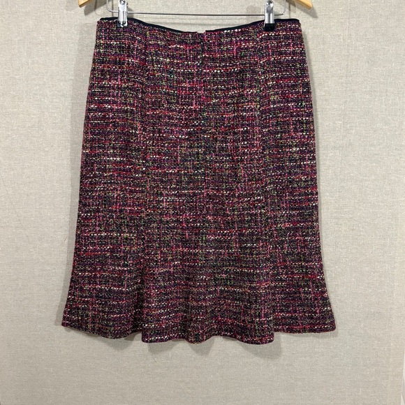 Talbots Vibrant Pink Green Purple Textured Tweed  Pencil Skirt - Picture 5 of 8